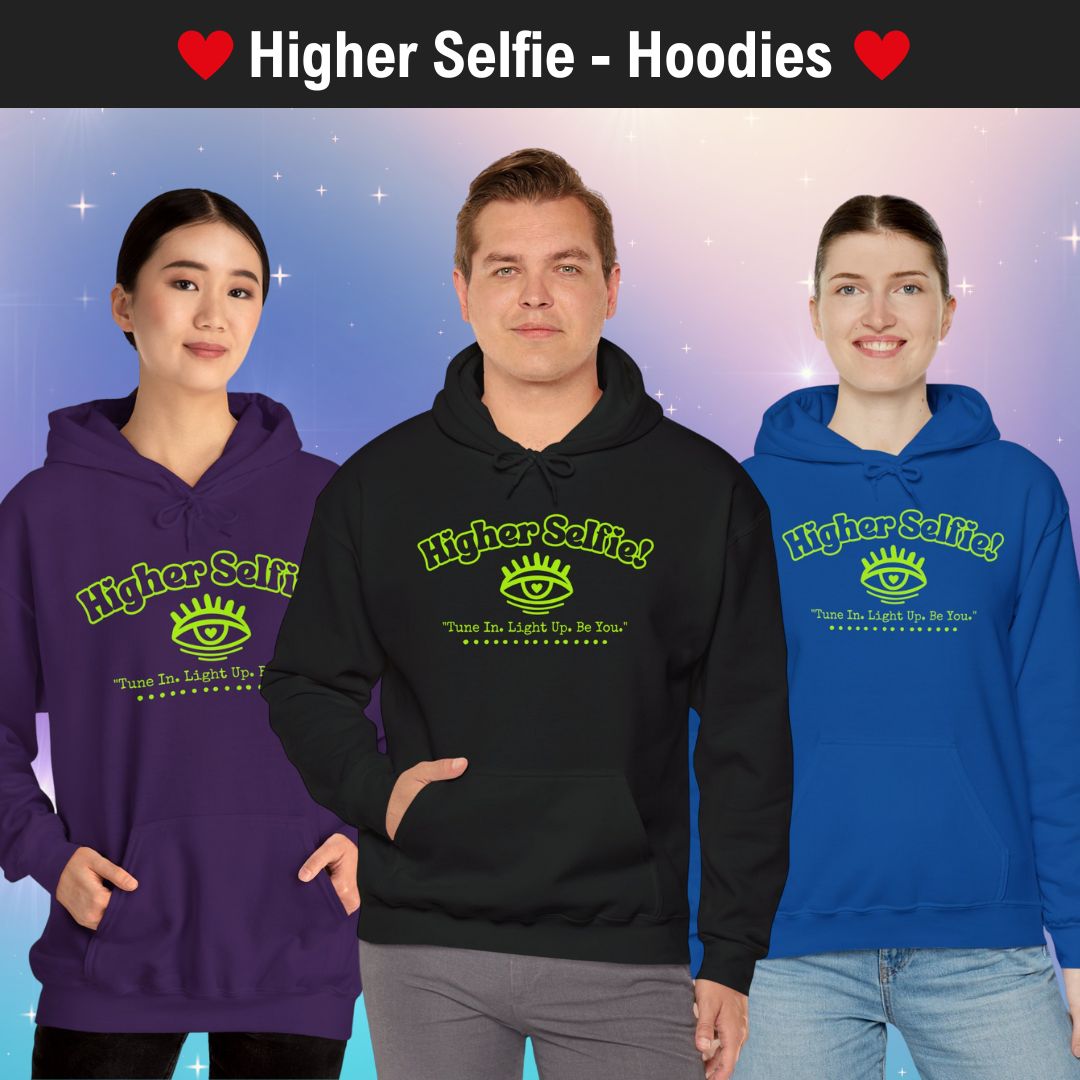 Higher Selfie (Green). Hooded Sweatshirt