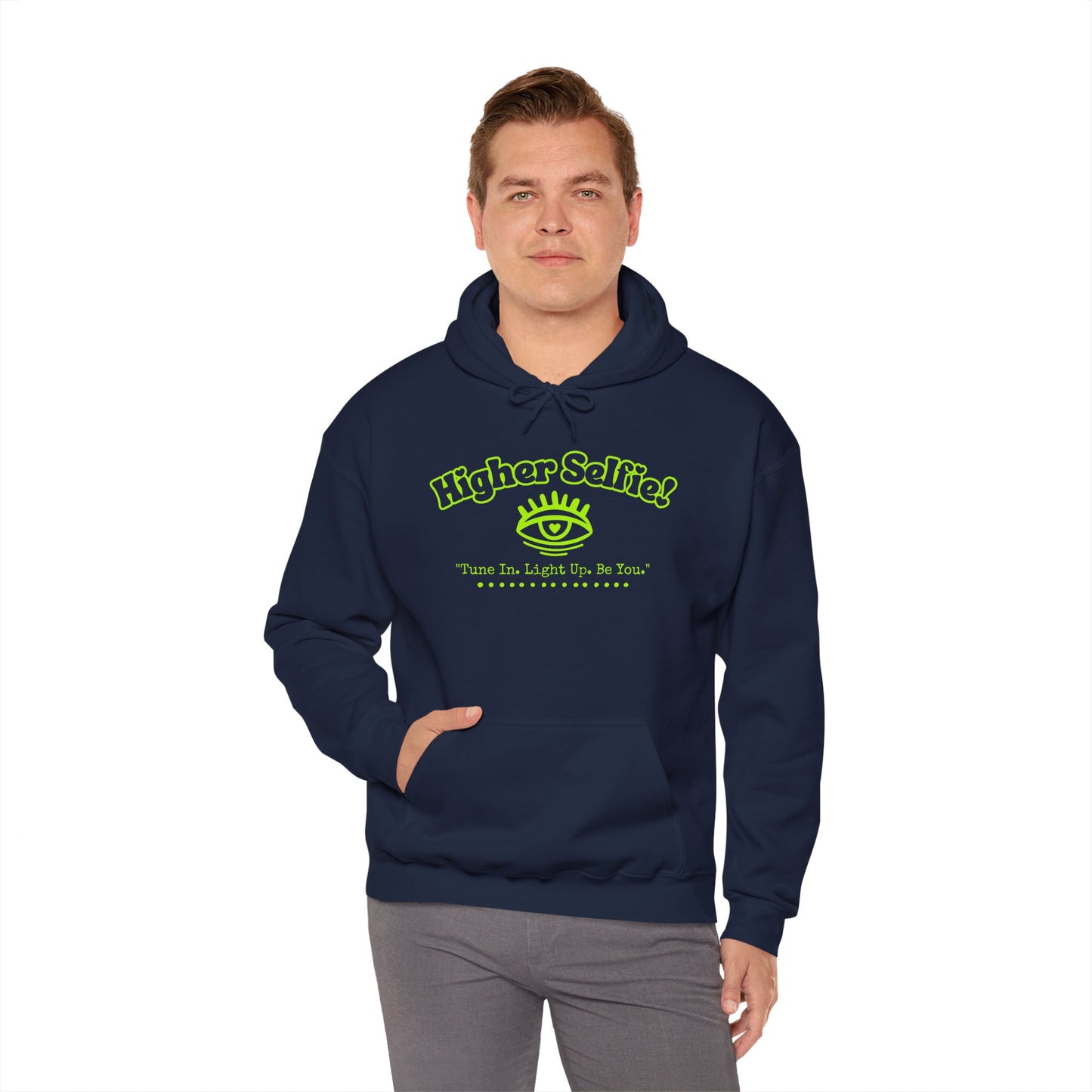 Higher Selfie (Green). Hooded Sweatshirt