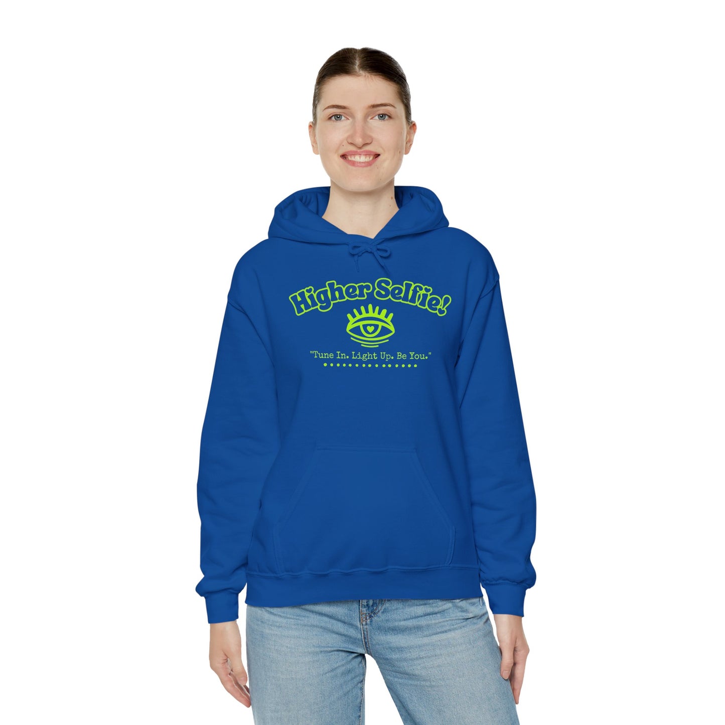 Higher Selfie (Green). Hooded Sweatshirt