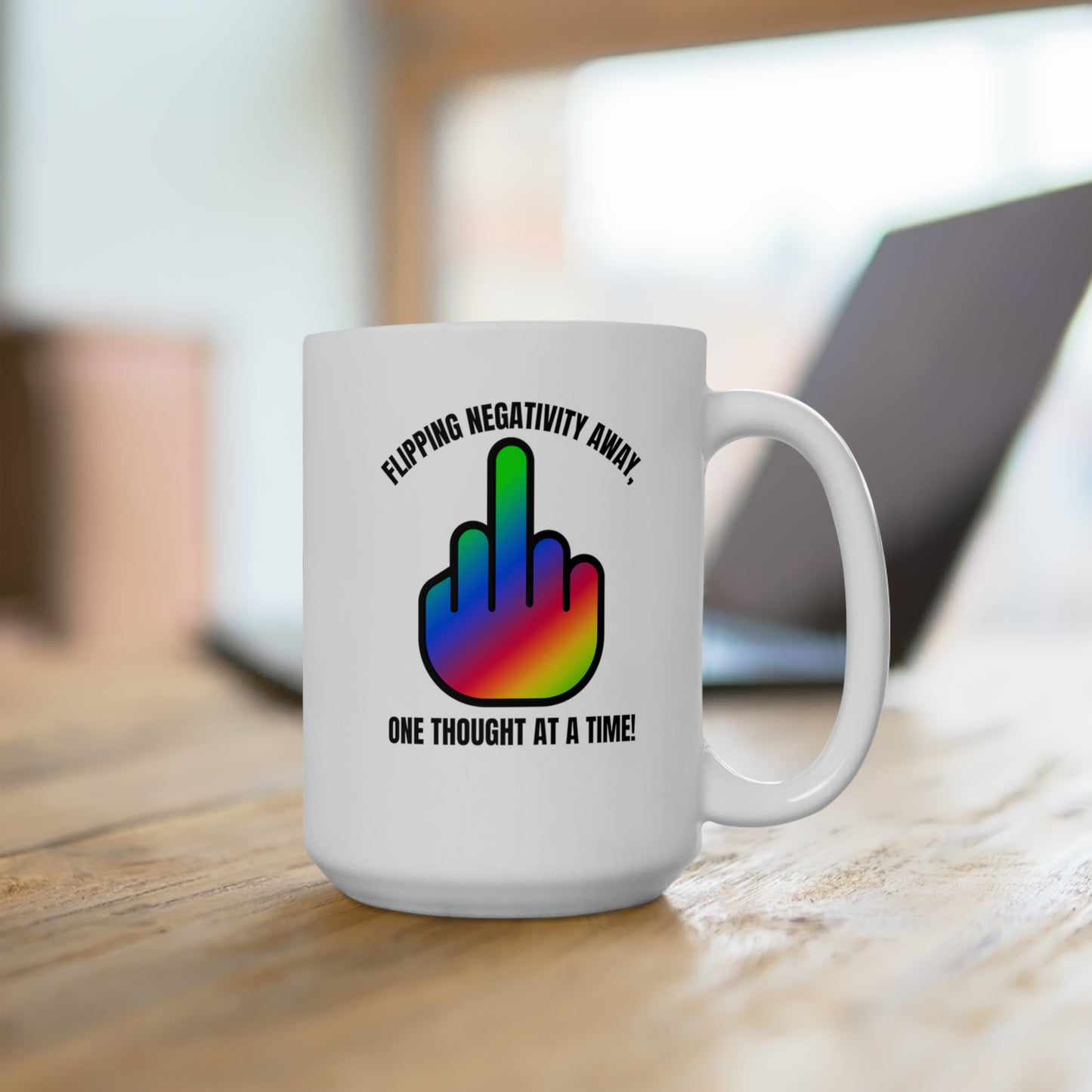 Flip Negativity! (Finger) 15oz mug