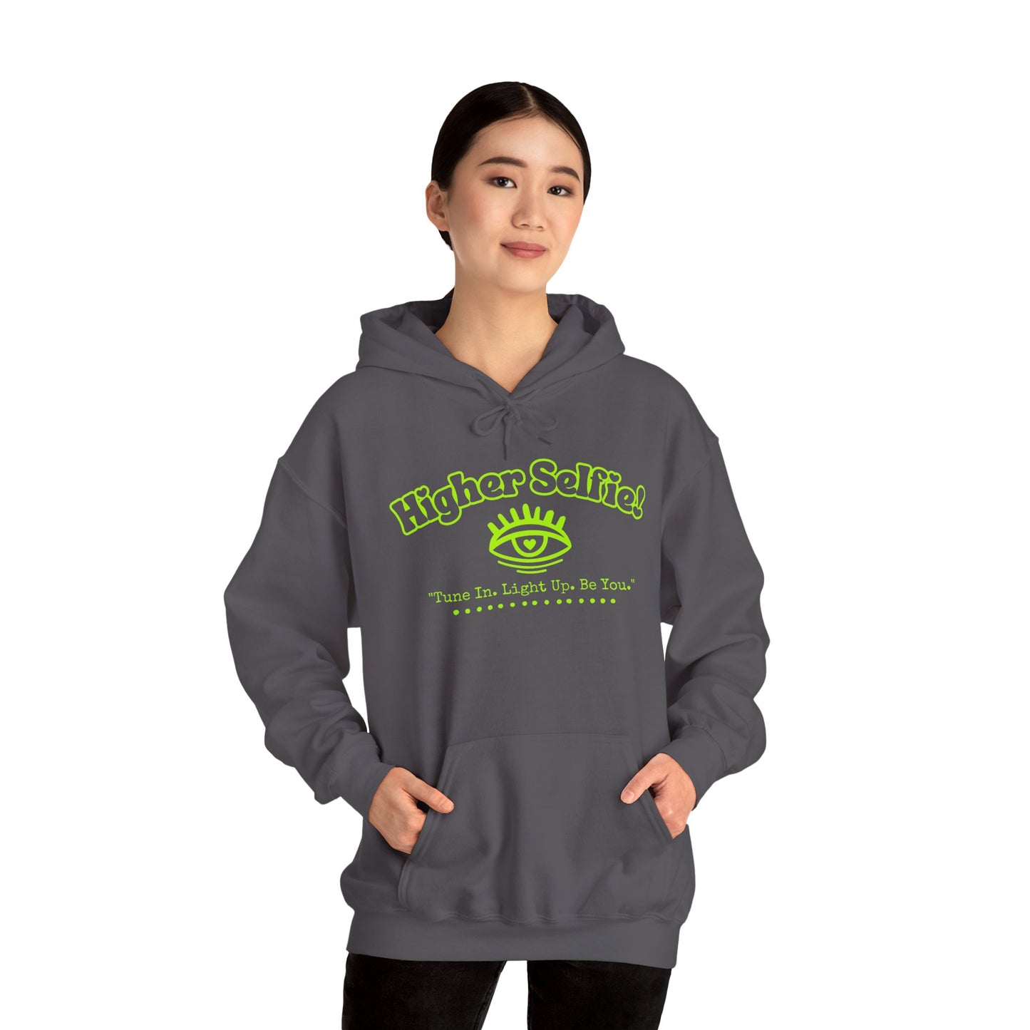 Higher Selfie (Green). Hooded Sweatshirt