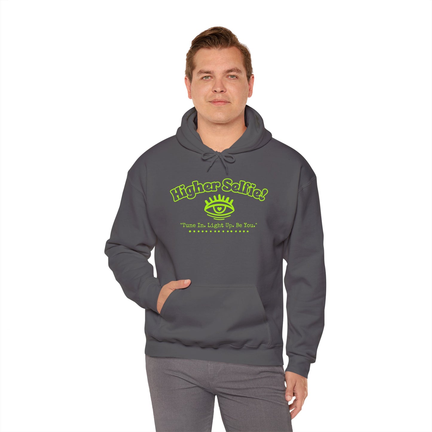 Higher Selfie (Green). Hooded Sweatshirt