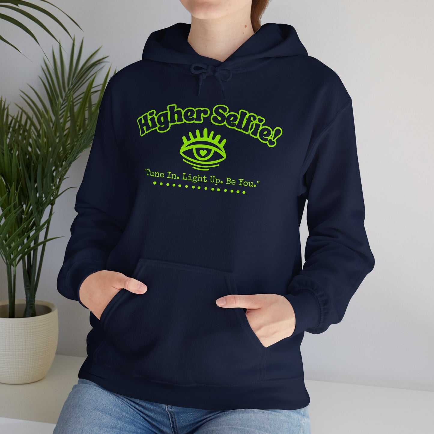 Higher Selfie (Green). Hooded Sweatshirt