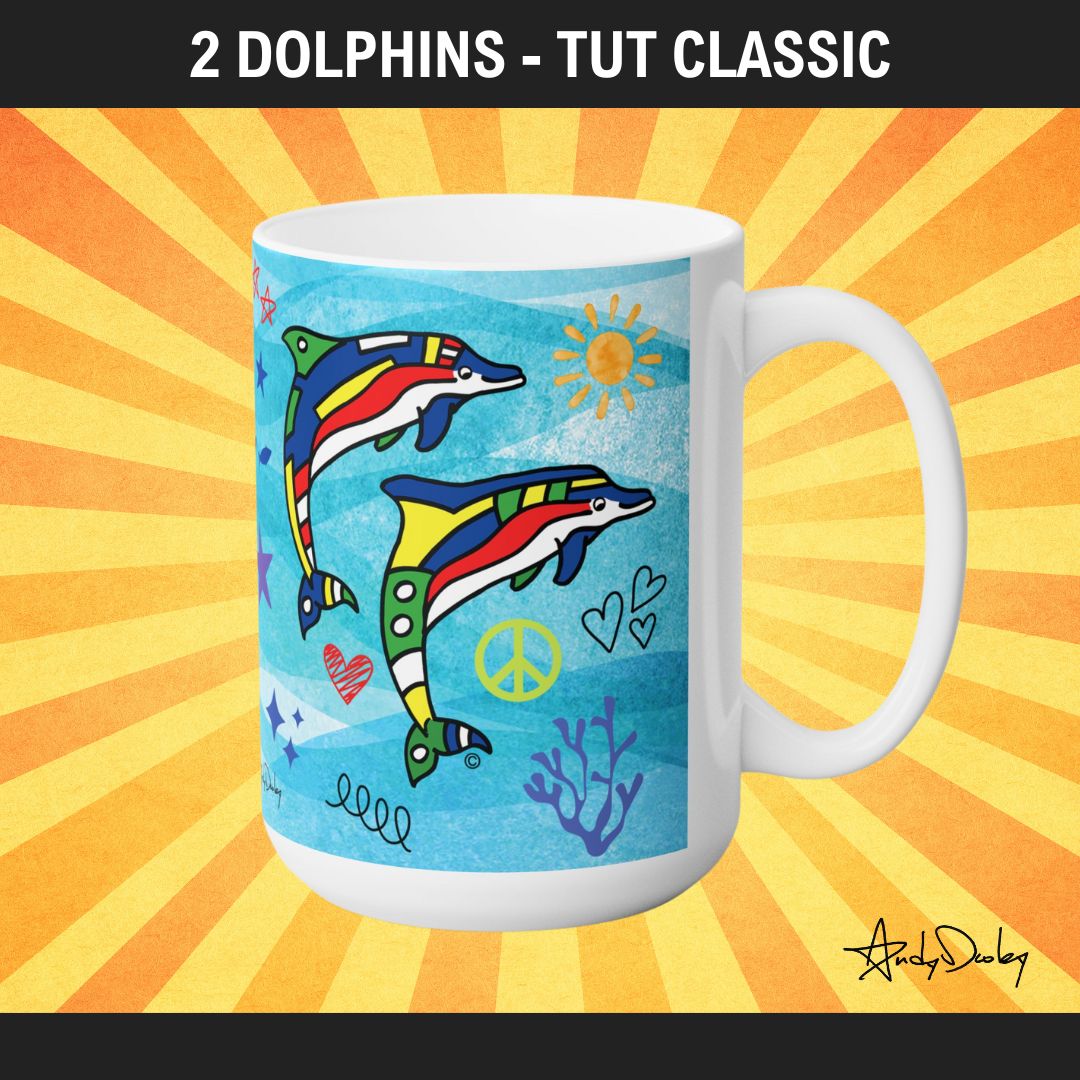 2 Dolphins Mug 15oz