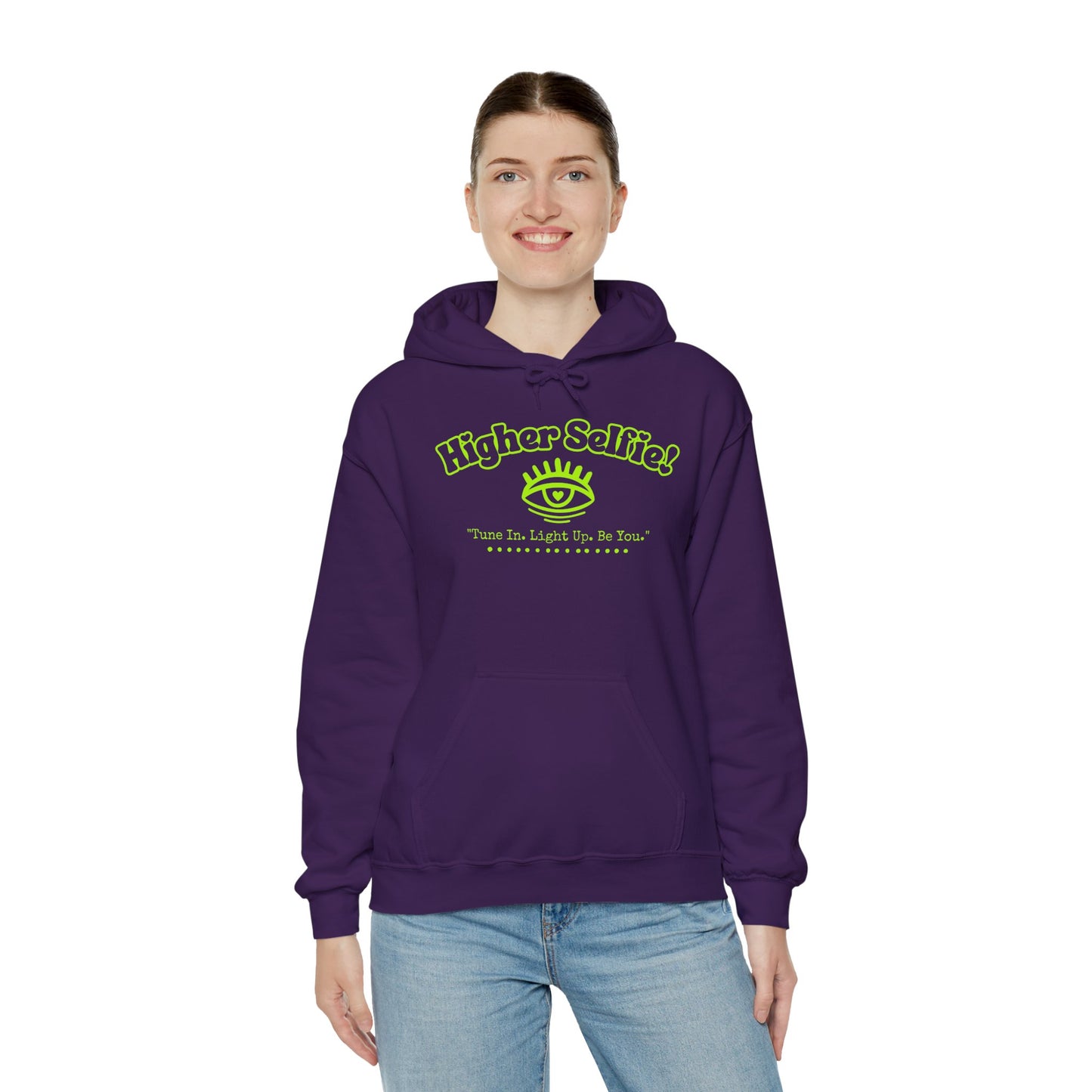 Higher Selfie (Green). Hooded Sweatshirt