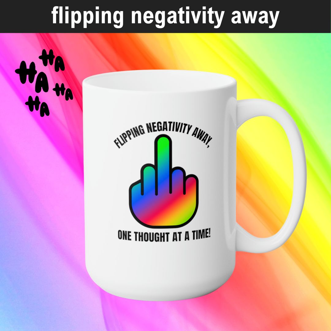 Flip Negativity! (Finger) 15oz mug