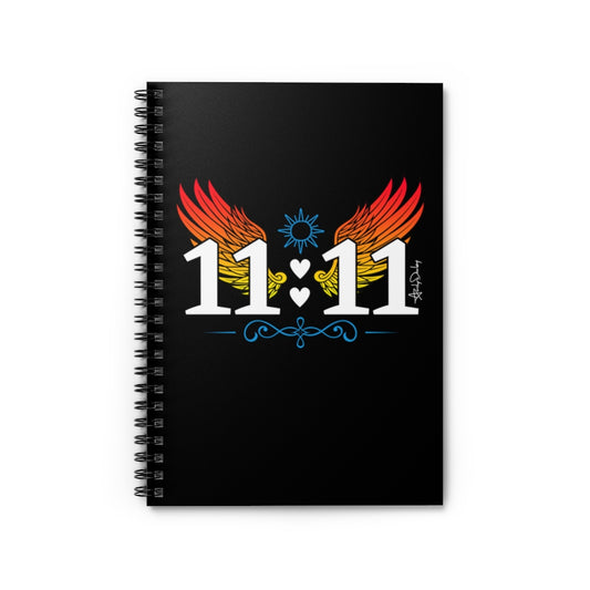 11:11 Angel Wings Spiral Notebook - Ruled Line